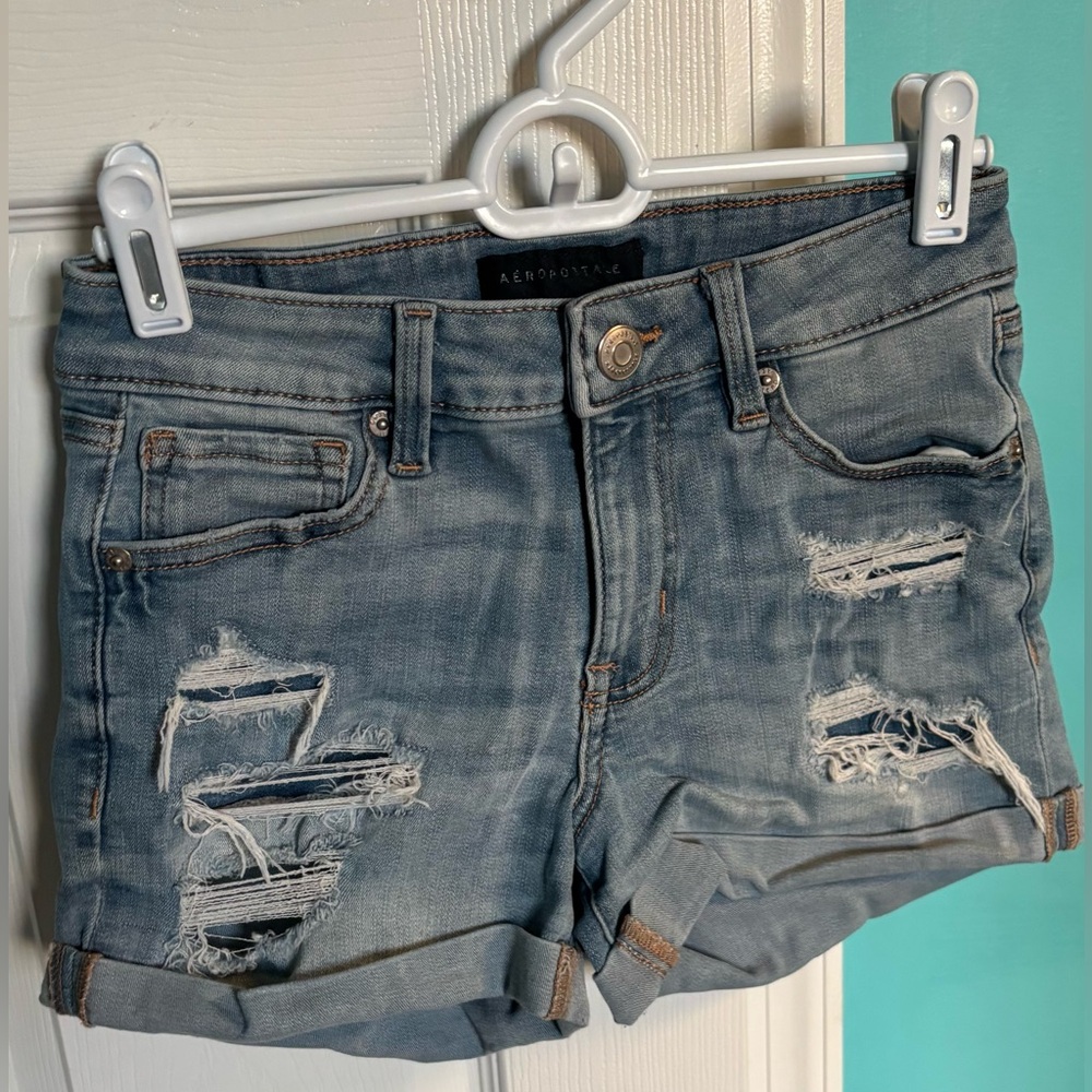 Aeropostale High Rise Midi Jean Short
